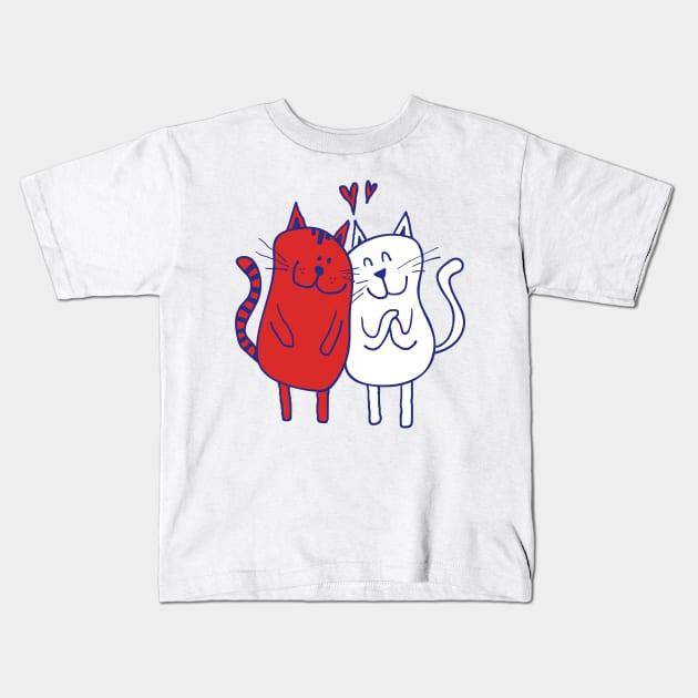 Lovely Cartoon Cat Lover Art Kids T-Shirt by MariaStore